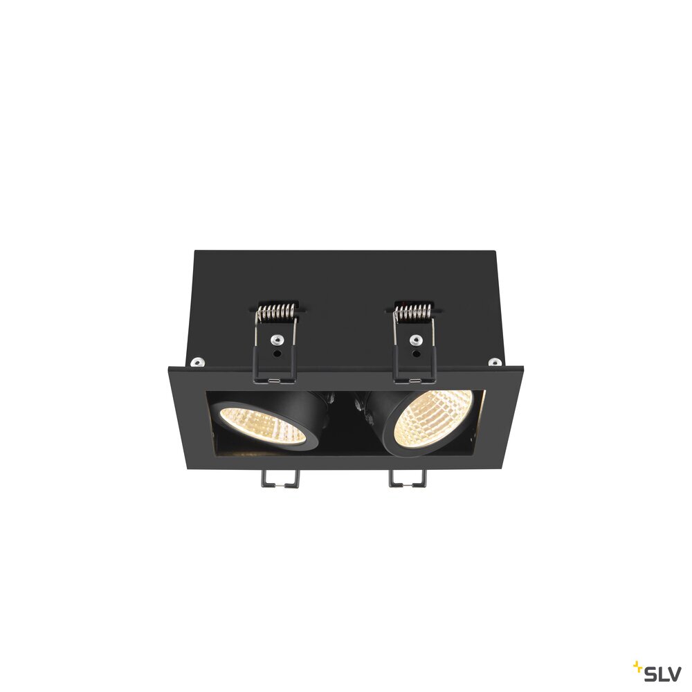 KADUX, Deckeneinbauleuchte, double, 3000K, 38°, IP 20, quadratisch, schwarz