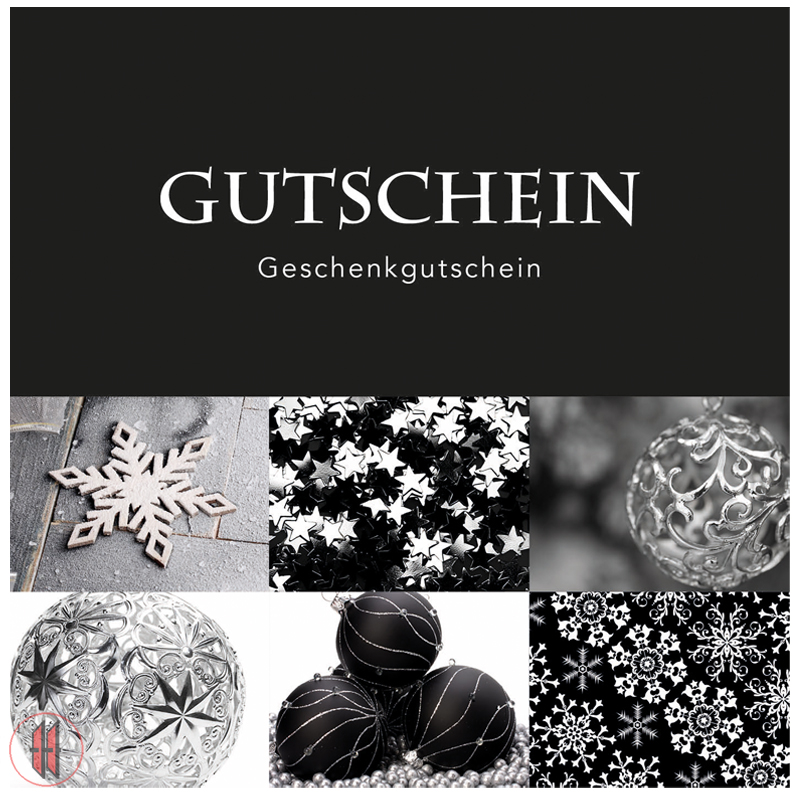 Geschenkgutschein schwarz/silber (12 Stück)