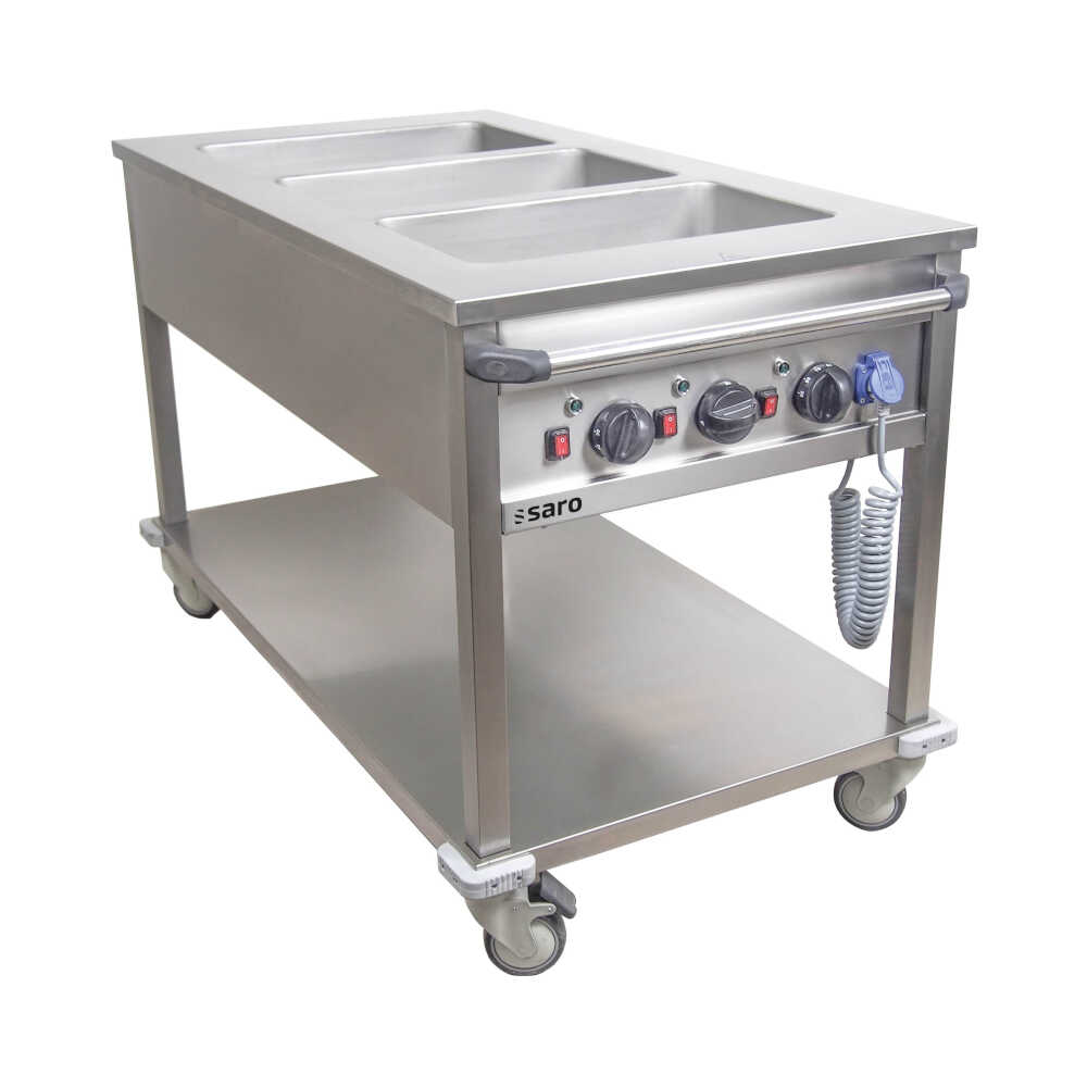 Saro Bain Marie Wagen BT-3, für 3x GN1/1, bis 90°C, einzeln regelbar, 3,0KW/230V