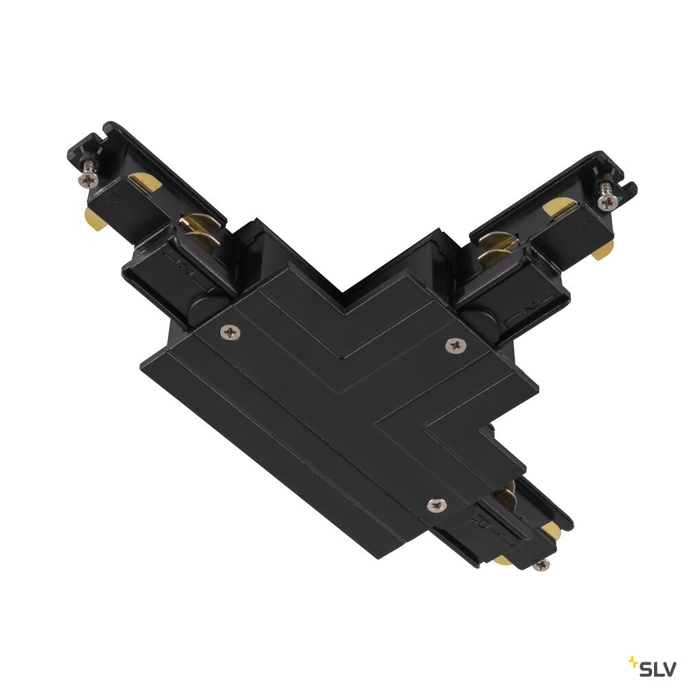 S-TRACK T-Verbinder für 3-Phasen-Hochvolt-Einbauschienen, DALI, Erde innen links, schwarz und weiß