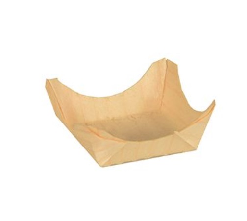 Fingerfood-Schalen, Holz "pure" eckig 1,5 x 4 x 4 cm, VPE= 500 Stück (10x 50Stück)