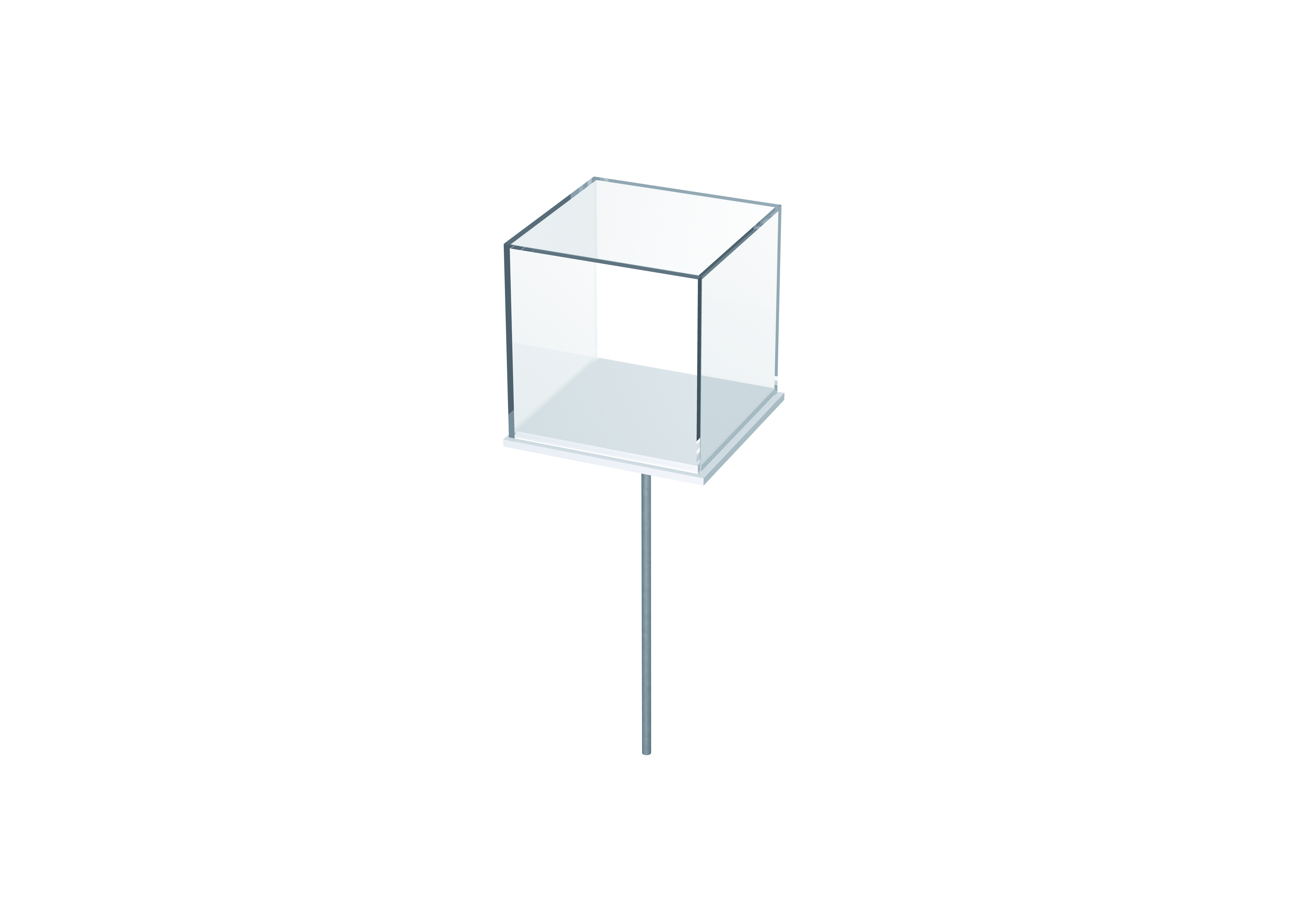 P.O.S. Vitrine mit Acrylglashaube
