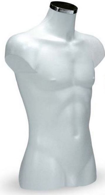 Kunststofftorso Herr kurz - Weiß Höhe 70cm