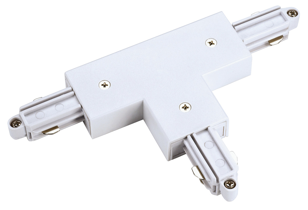 T-Verbinder für 1-Phasen-Hochvolt-Aufbauschienen, weiß, Erde rechts