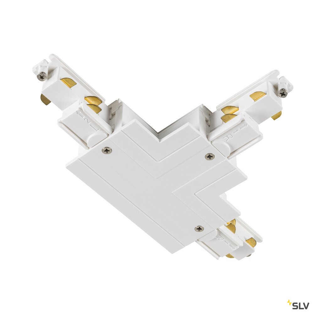 S-TRACK T-Verbinder für 3-Phasen-Hochvolt-Einbauschienen, DALI, Erde innen rechts, weiß oder schwarz