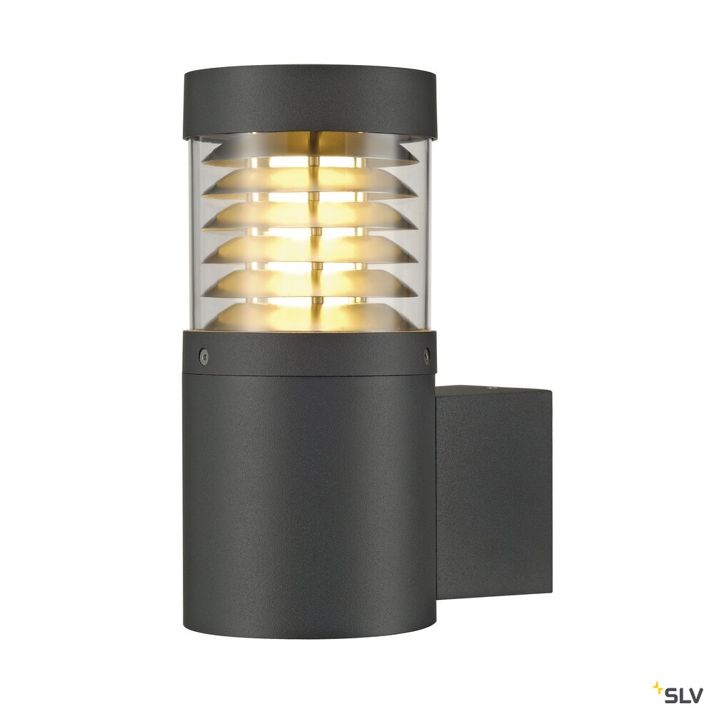 F-POL, Outdoor Wandleuchte, TC-(D,H,T,Q)SE, IP54, rund, anthrazit, max. 20W