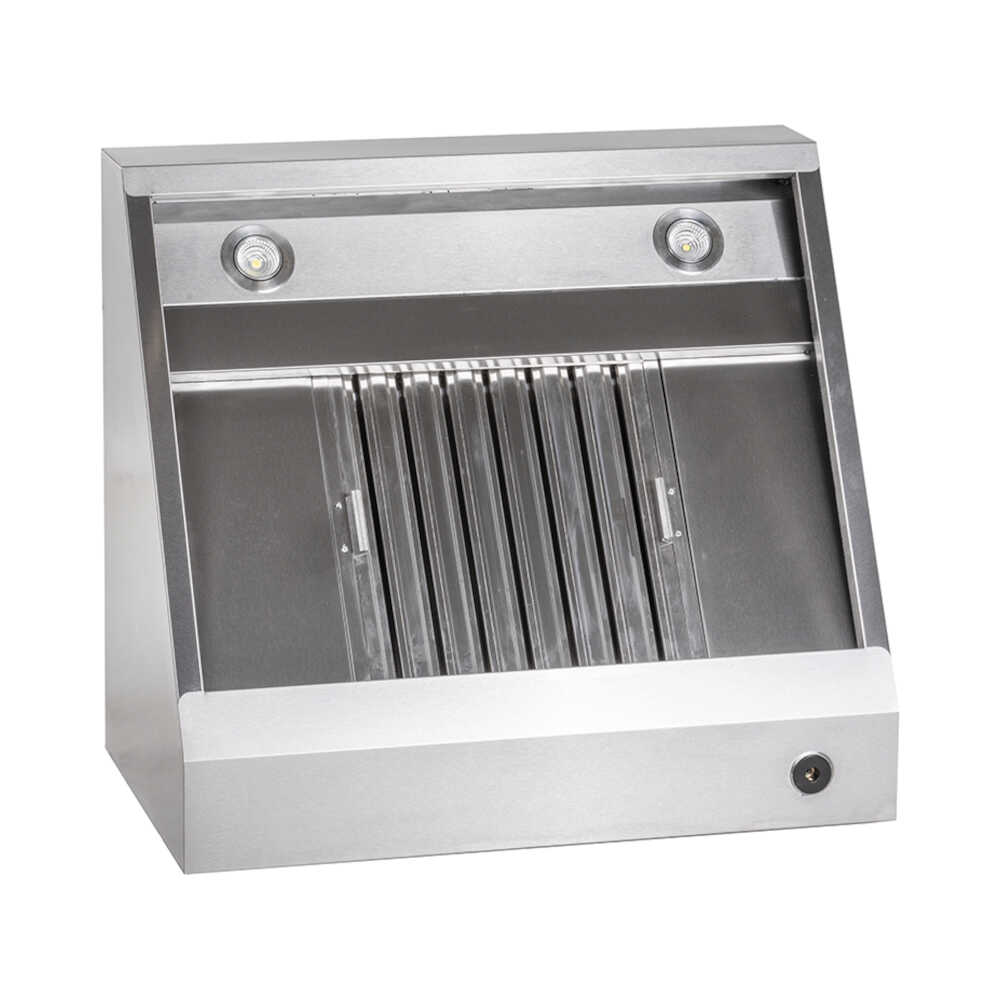KBS Komplett-Wandhaube Trapezform Standard, Filter Typ F2, inkl. Motor, Regler und Beleuchtung, 700 mm Bautiefe