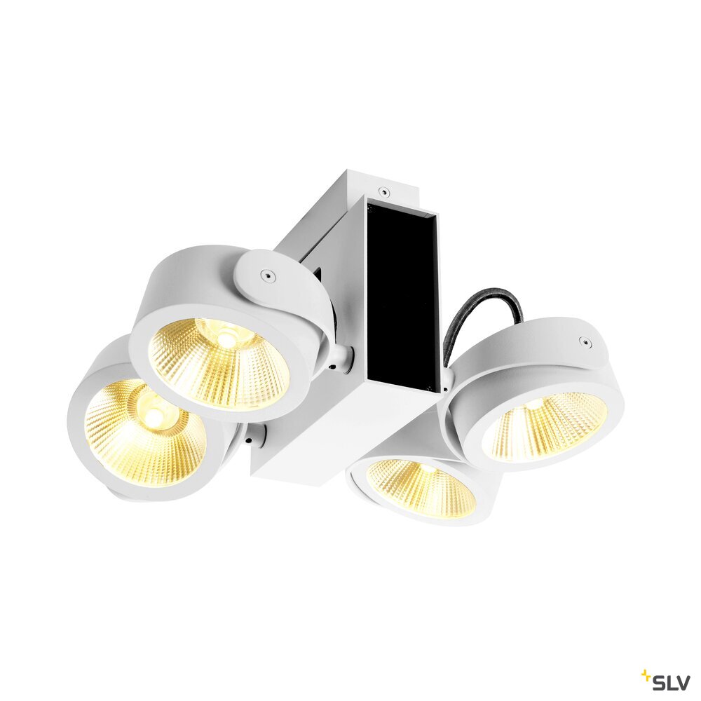 TEC KALU, LED Indoor Wand- und Deckenaufbauleuchte, quad weiß/schwarz 24° 3000K
