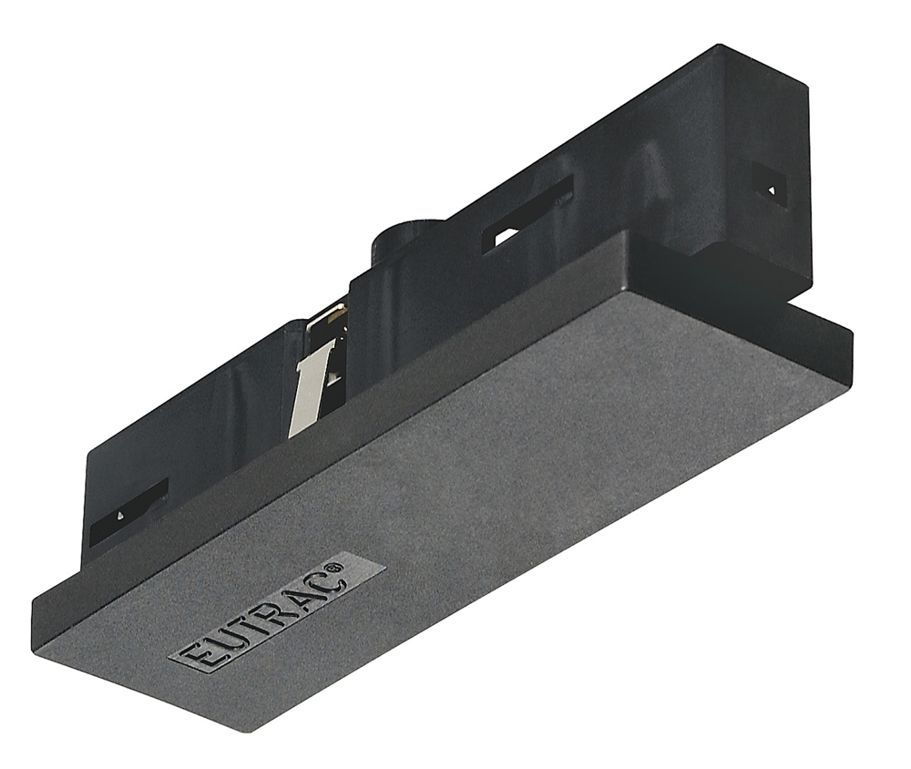 EUTRAC Mitteleinspeiser für 3-Phasen-Hochvolt-Aufbauschienen, schwarz