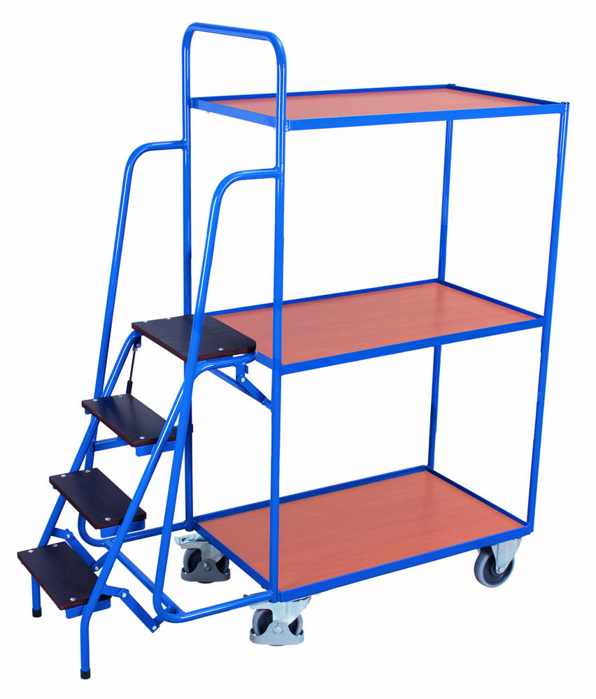 VARIOfit Kommissionierwagen mit 3 Ladeflächen, hoch