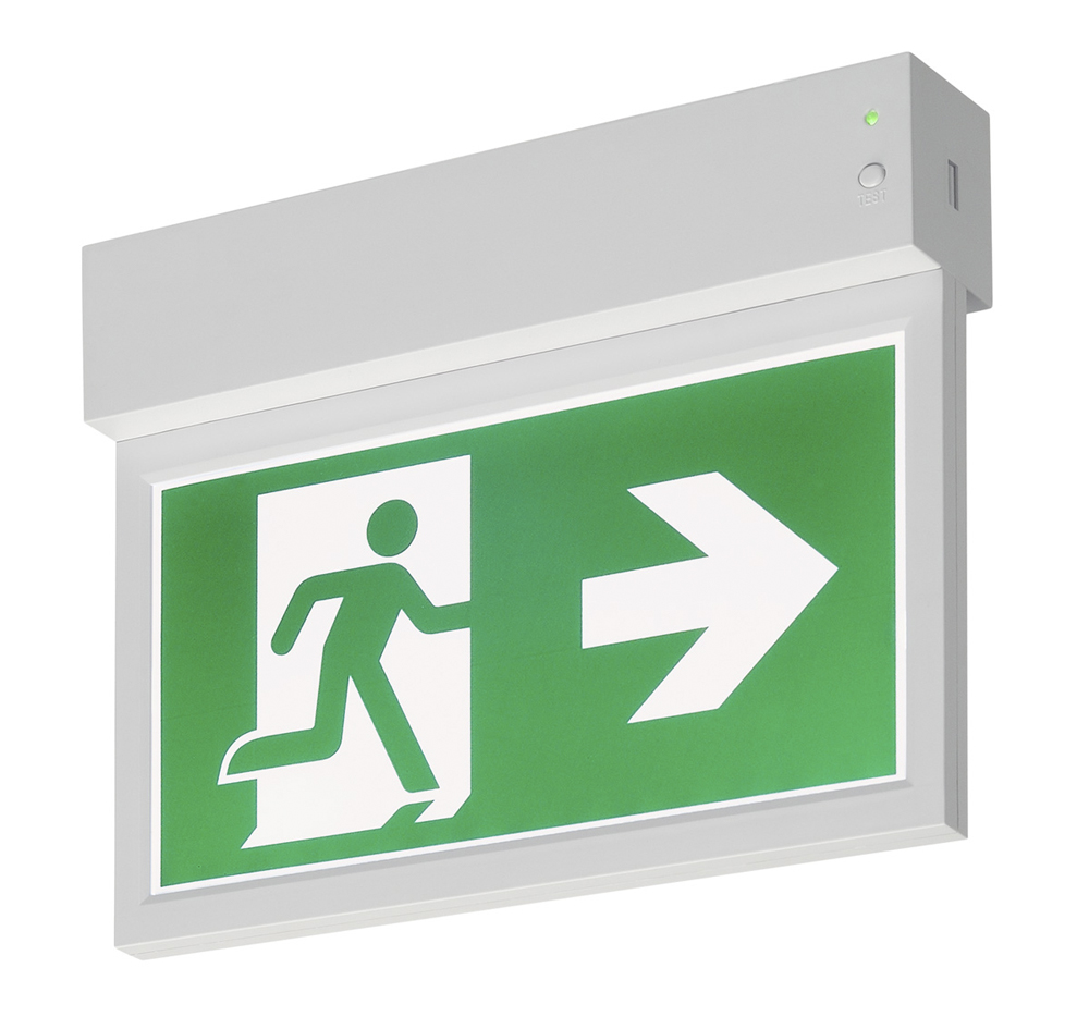 P-LIGHT Emergency Exit sign small ceiling/wall, white