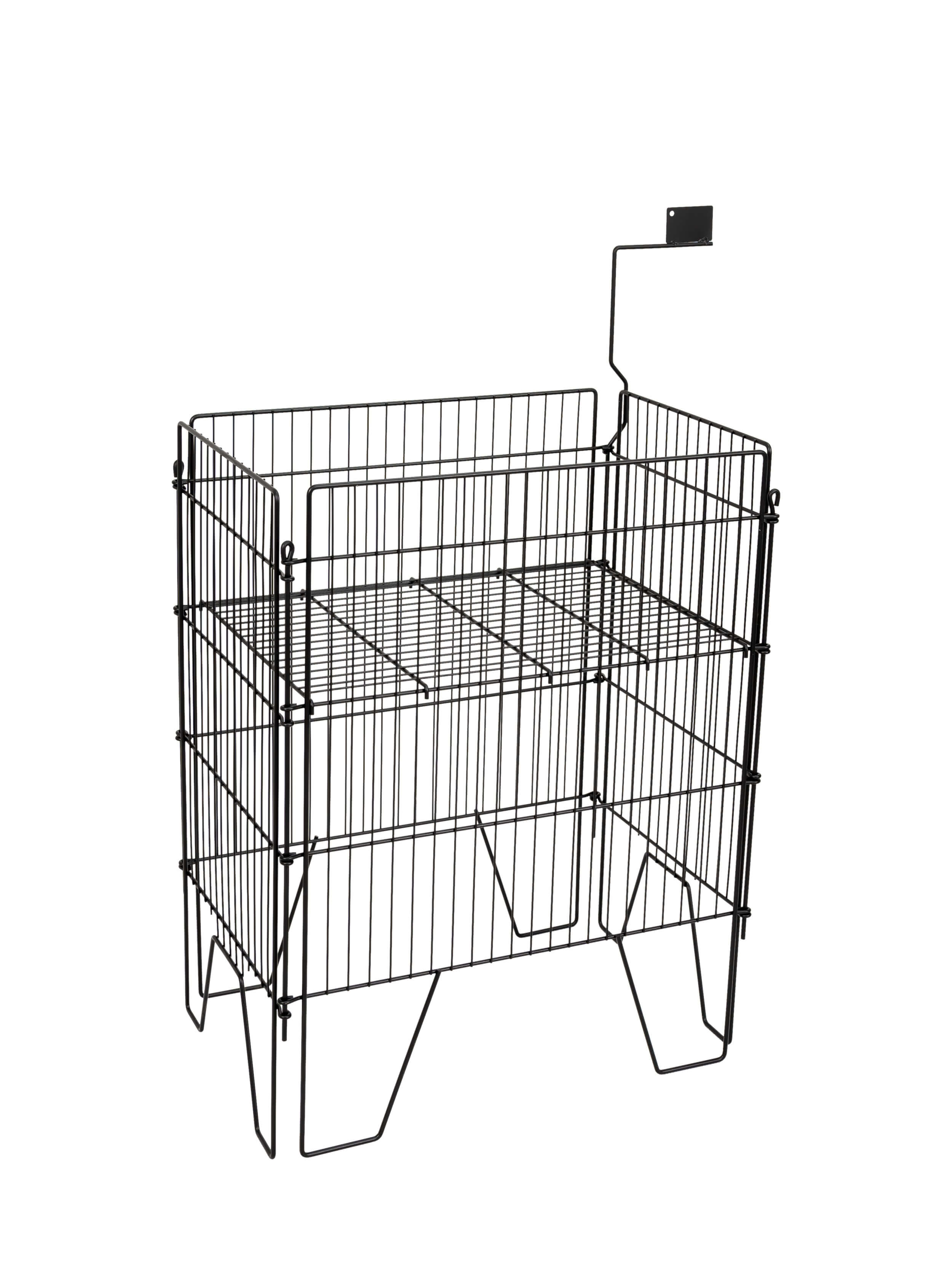 Gitter Wühlkorb Schwarz - faltbar 61x41x78 cm