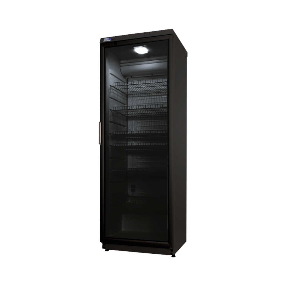 KBS Glastürkühlschrank CD 350 mit Schloss, Umluftkühlung, schwarz, 350 Liter