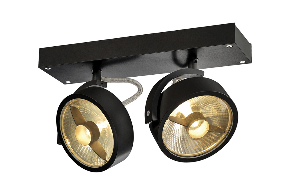 KALU 2 QPAR111, Wand- und Deckenleuchte, schwarz, max. 75W