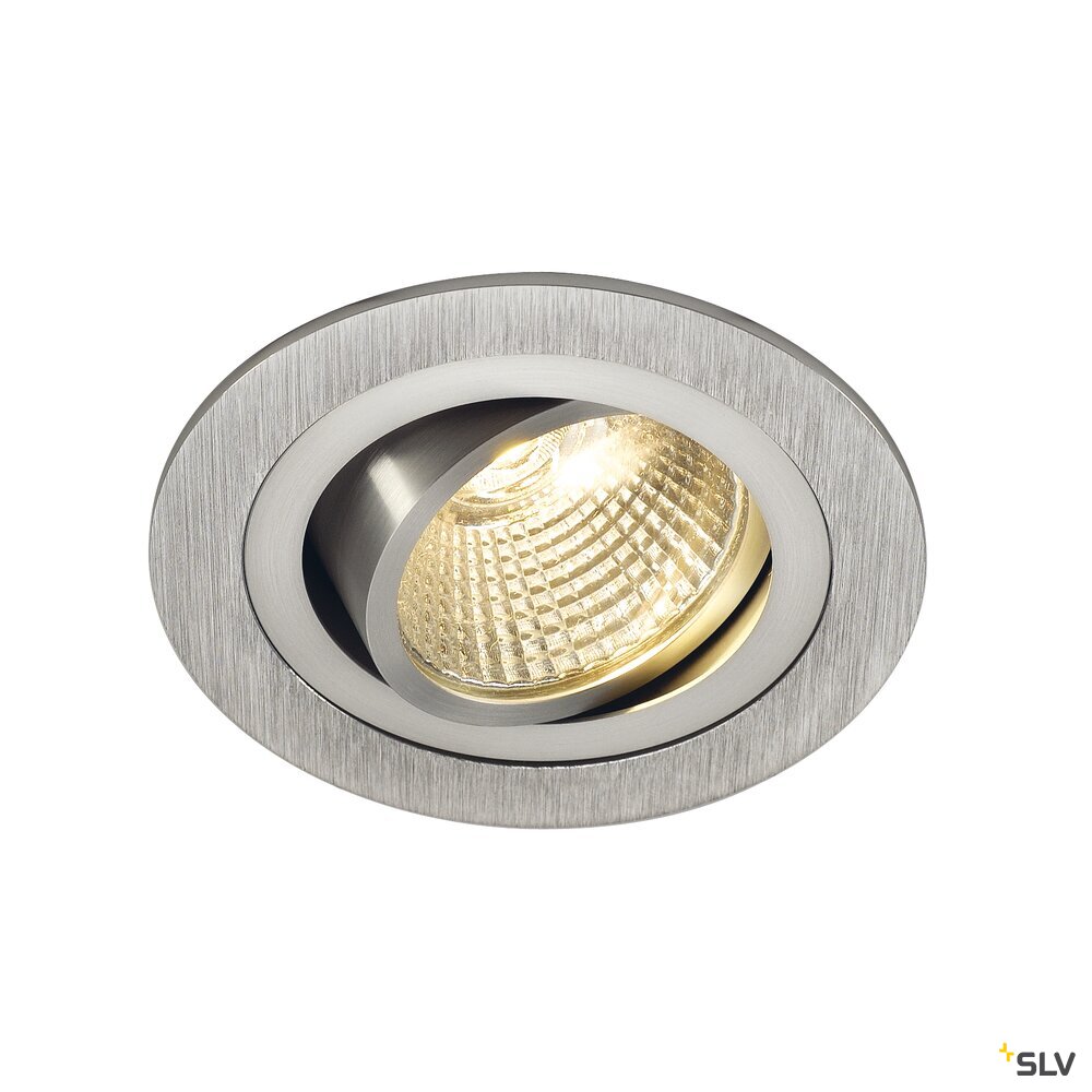NEW TRIA 77, Einbauleuchte, einflammig, LED, 2700K, rund, aluminium gebürstet, 38°, 9,1W, inkl. Treiber, Clipfedern
