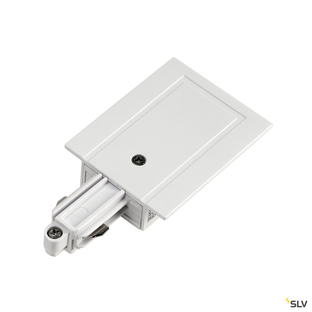 Einspeiser für 1-Phasen-Hochvolt-Einbauschienen, weiß, Erde links