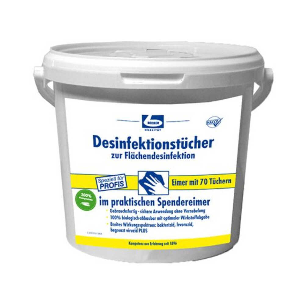 "Dr. Becher" Desinfektionstücher 29 x 30 cm weiß zur Flächendesinfektion, 1 VPE = 70 Stück (1x 70)