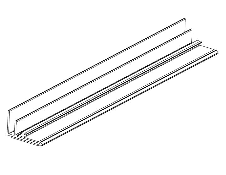 Alu-Frontschiene mit T-Aufnahme F - 5mm Frontplatte