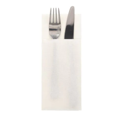 Airlaid Bestecktaschen, 40 x 33 cm, 1/8-Falz, weiß, VPE= 500 Stück (5x 100)