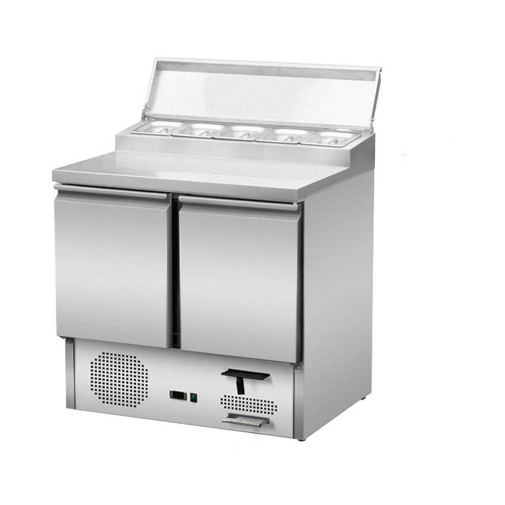 Skyrainbow Belegstation Vorbereitungskühltisch mit 2 Türen und Aufsatz für 5x GN1/6
