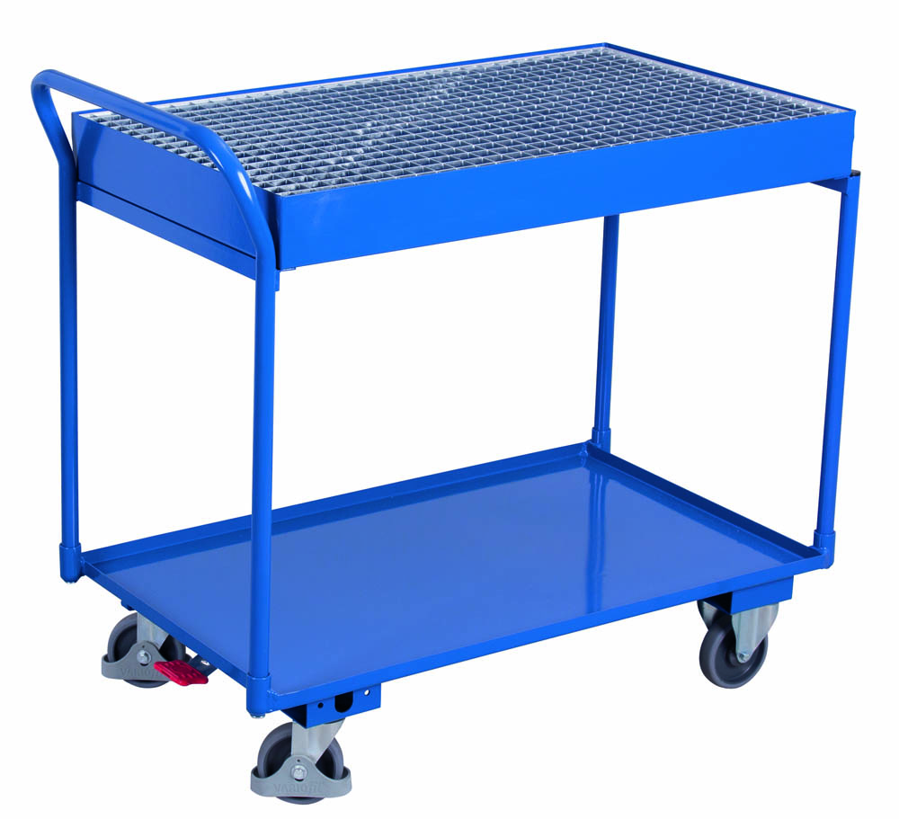 VARIOfit Tischwagen mit 2 Ladeflächen und Gitterrost