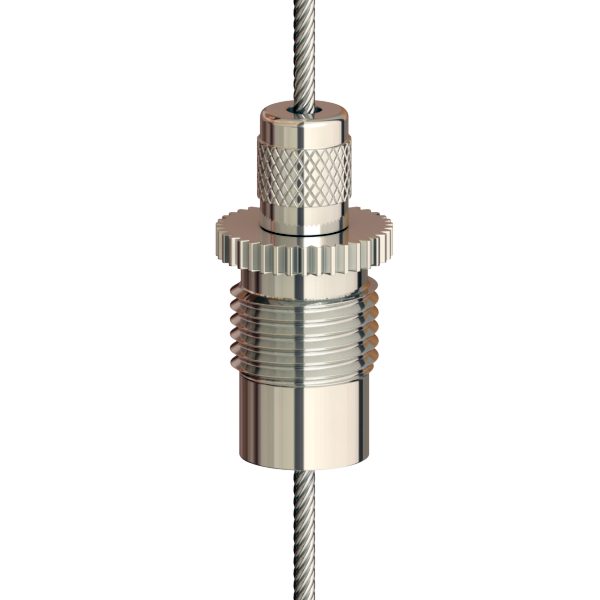 Drahtseilhalter Gripper 15 M10x1 mit Sicherungsmutter, vernickelt, max. Seil Ø1,5mm