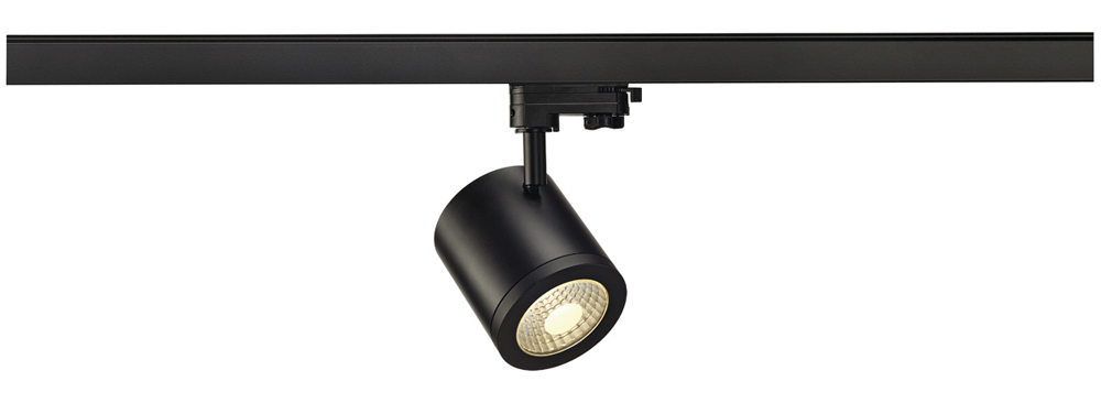 ENOLA_C 9 Spot für 3-Phasen-Hochvolt-Schienensysteme, inkl. 3-Phasen-Adapter, rund, schwarz, 9W, 3000K, 55°