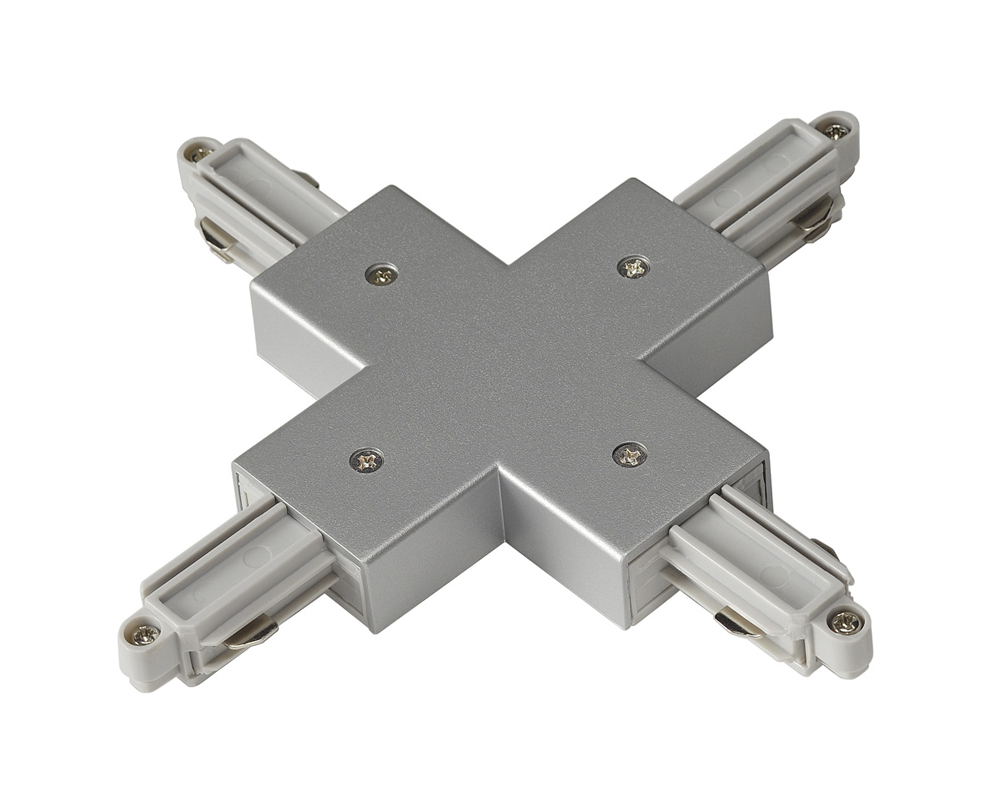 X-Verbinder für 1-Phasen-Hochvolt-Aufbauschienen, silbergrau
