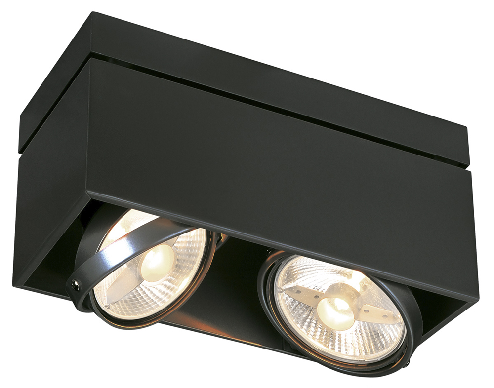 KARDAMOD SURFACE SQUARE ES111 DOUBLE Deckenleuchte, eckig, schwarz, 2xGU10, max. 2x75W
