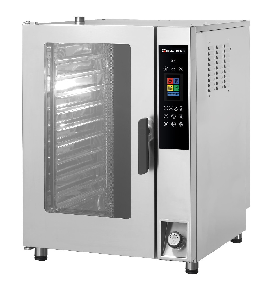 Inoxtrend Elektro-Kombidämpfer RDT-110E mit Reinigungssystem - 10 GN 1/1, Längseinschub, 12,0KW / 400V