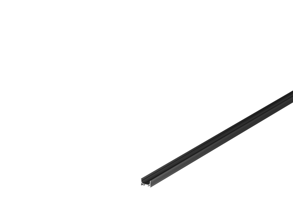 GRAZIA 10 LED Aufbauprofil, flach, gerillt, 2m, schwarz