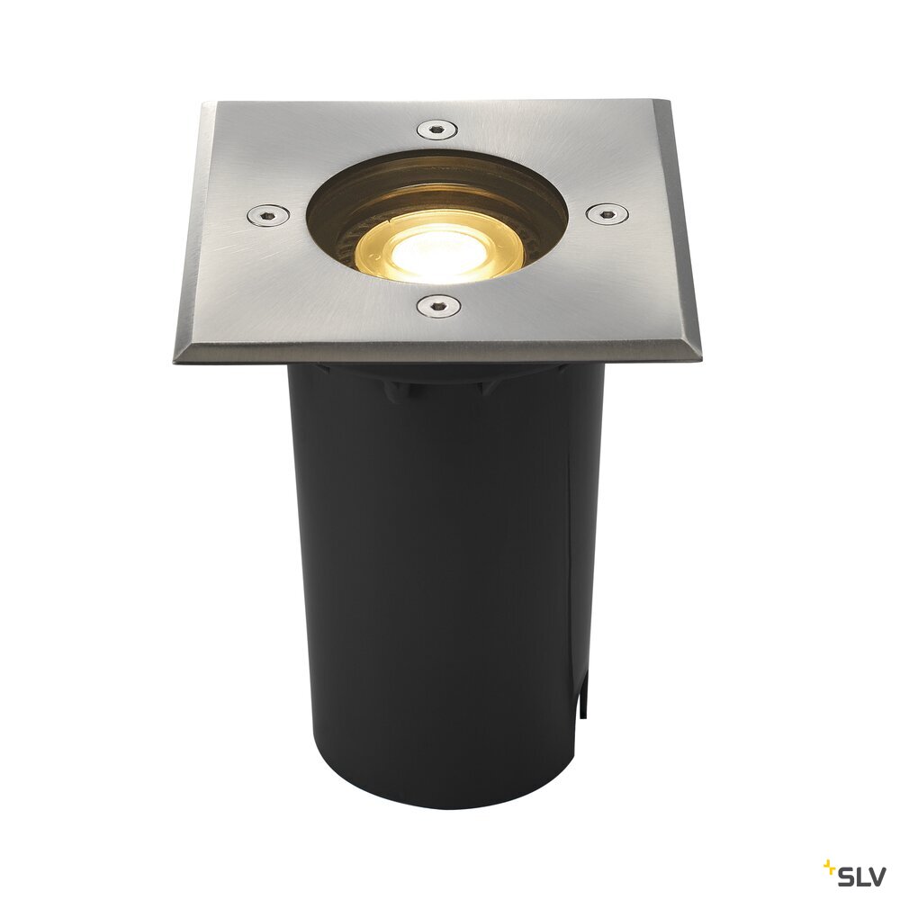 SOLASTO, Outdoor Bodeneinbauleuchte, LED GU10 51 mm, IP67, eckig, edelstahl, max. 6W