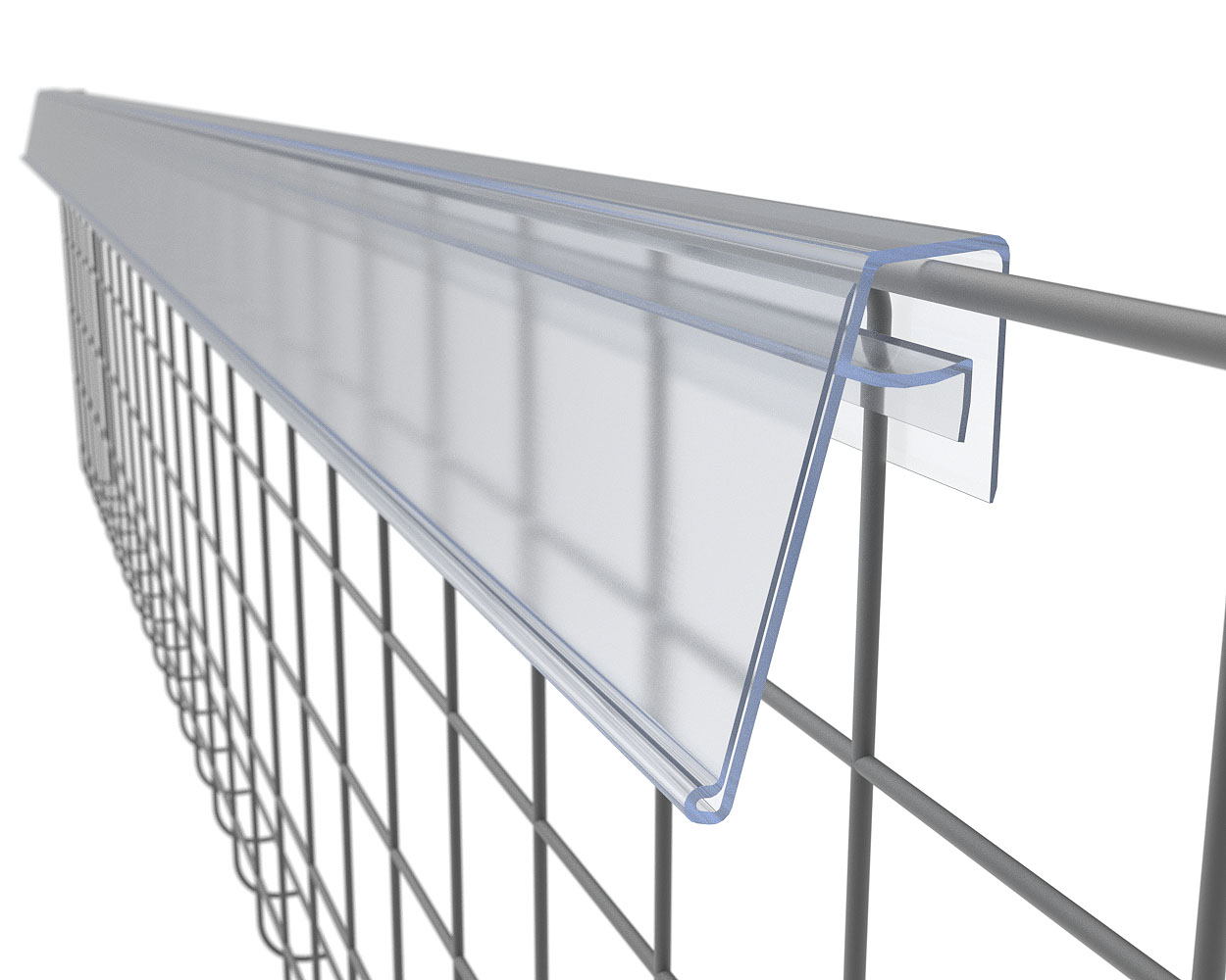 Scannerschiene transparent mit Drahtkorb