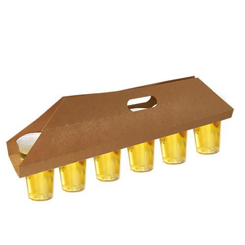 Becherträger aus Pappe für 6 Trinkbecher, VPE= 150 Stück (5x 30)
