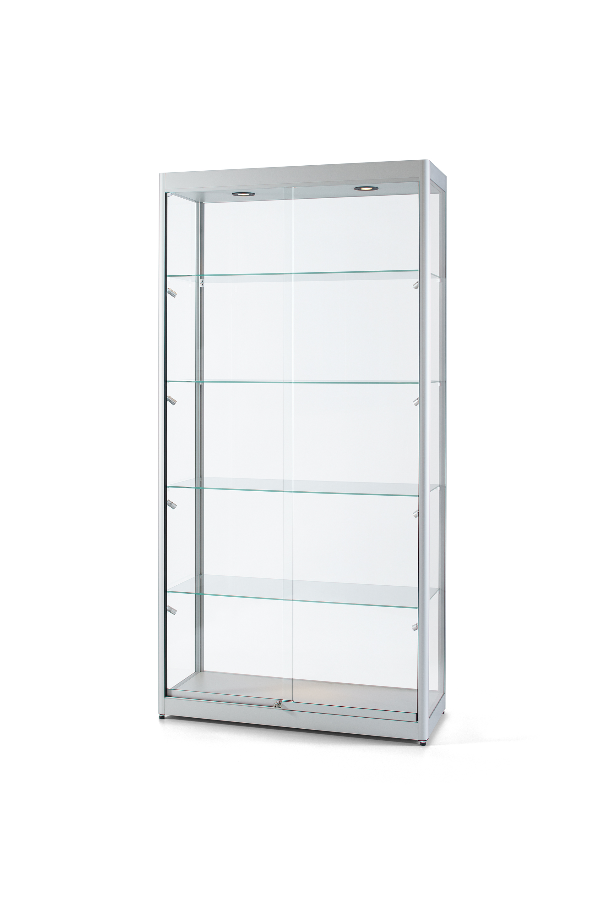 Verkaufsvitrine 315 1000 mit LED Deckenspots und Seitenbeleuchtung