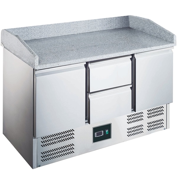Saro Pizzatisch ES 903 PZ2/2, 2 Türen + 2 Schubladen, +2/+8°C, 1400 x 700 x 1016 mm