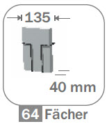 Glückwunschkartenständer mit 64 Fächern, B6 Hochformat