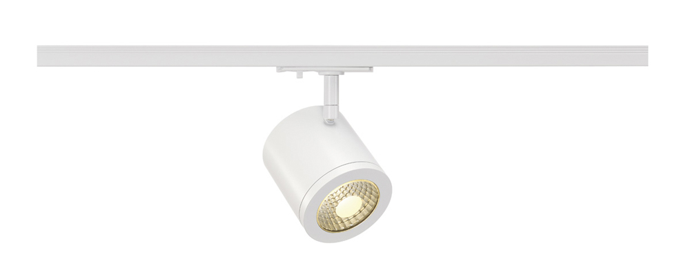 ENOLA_C Spot für 1-Phasen-Hochvolt-Stromschienen, rund, silber, inkl. 1-Phasen-Adapter