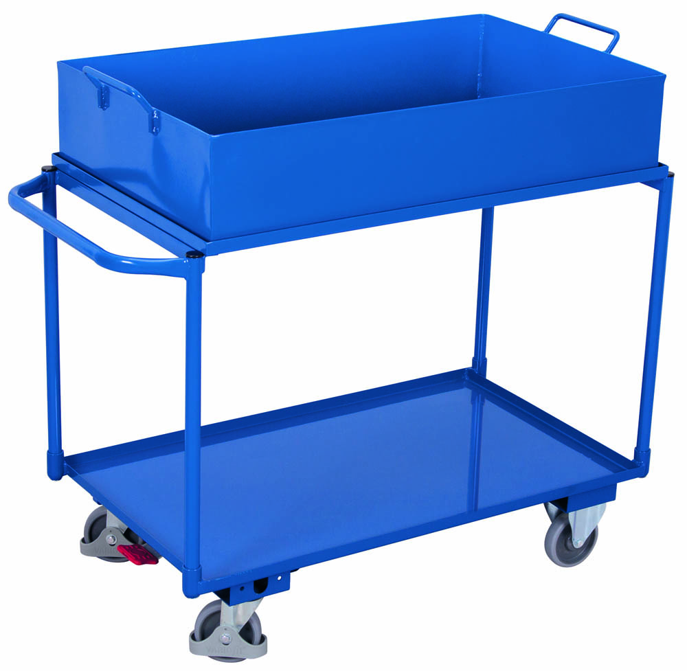 VARIOfit Tischwagen mit 2 Ladeflächen und abnehmbarer Wanne