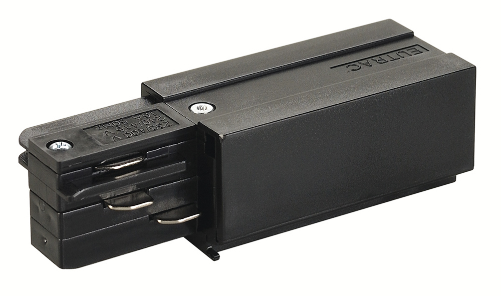 EUTRAC Einspeiser für 3-Phasen-Hochvolt-Aufbauschienen, rechts, schwarz