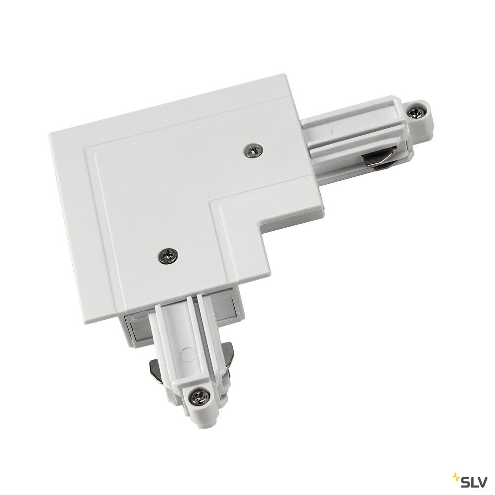 Eck-Verbinder für 1-Phasen-Hochvolt-Einbauschienen, weiß, Erde innen