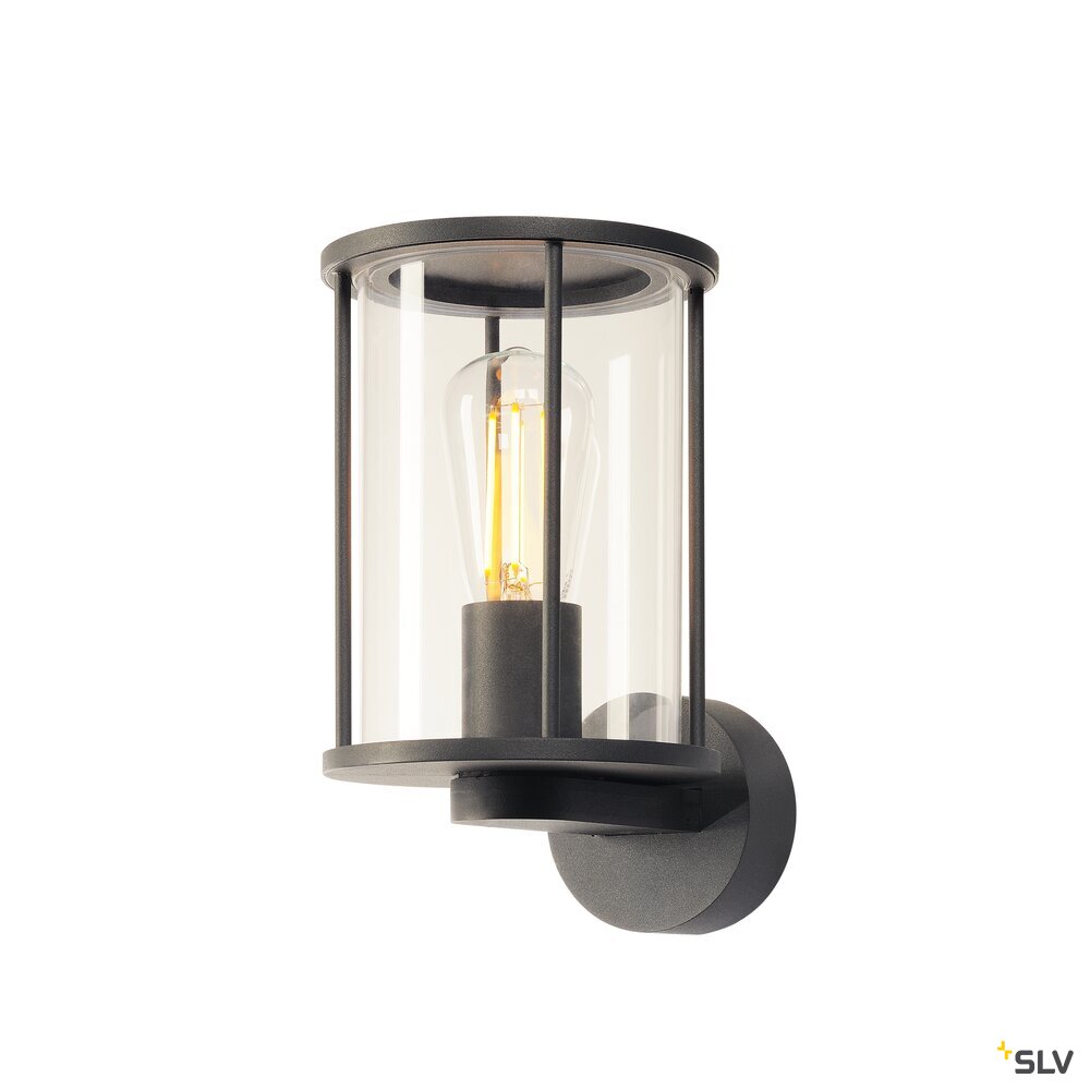 PHOTONIA, Outdoor Wandleuchte, A60, IP55, rund, anthrazit, Glas klar, max. 60W