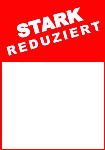 100 Stück - Werbeschild aus Pappe-Stark Reduziert