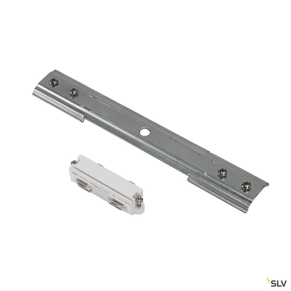 Längsverbinder für 1-Phasen-Hochvolt-Einbauschienen, weiß/nickel matt