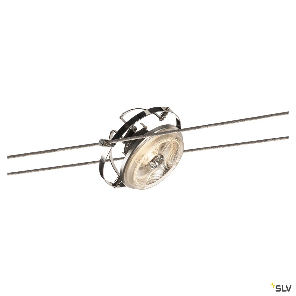 Orbit, Seilleuchte für TENSEO Niedervolt-Seilsystem, QR111, schwenkbar, chrom