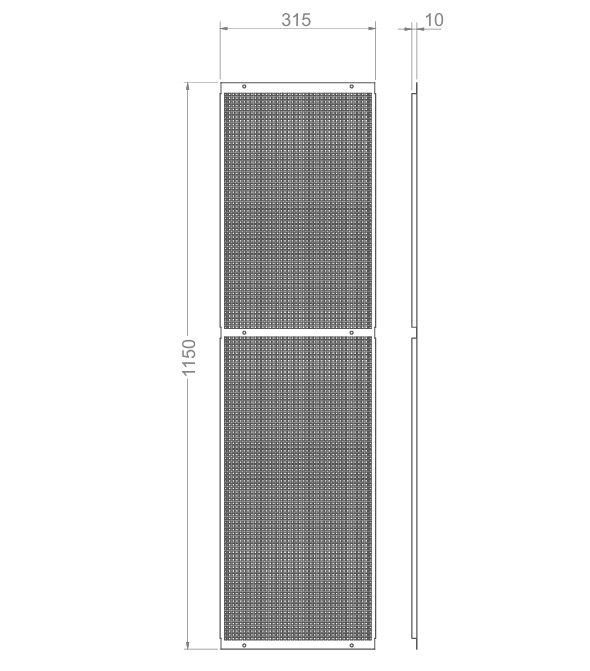 Lochblechelement - Quadratlochung 5mm x 5mm - Lochblechelement