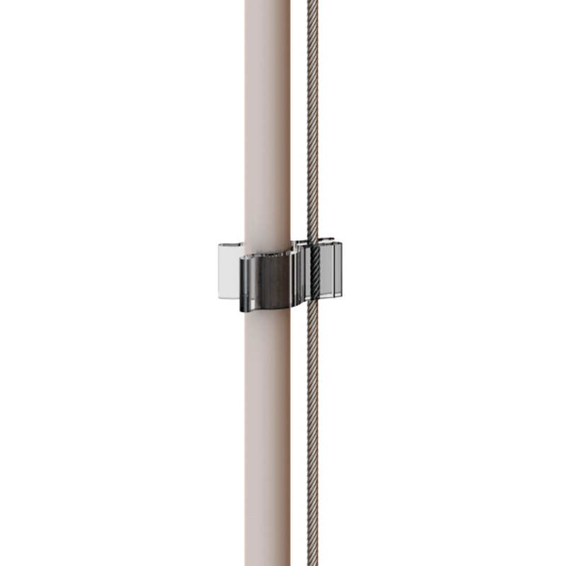 Kabelclip transparent für Kabel Ø 6-8 mm / Drahtseile Ø 1-2 mm