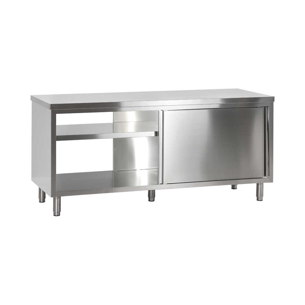 KBS Edelstahl Durchreiche-Arbeitsschrank PRO, 700 mm Bautiefe