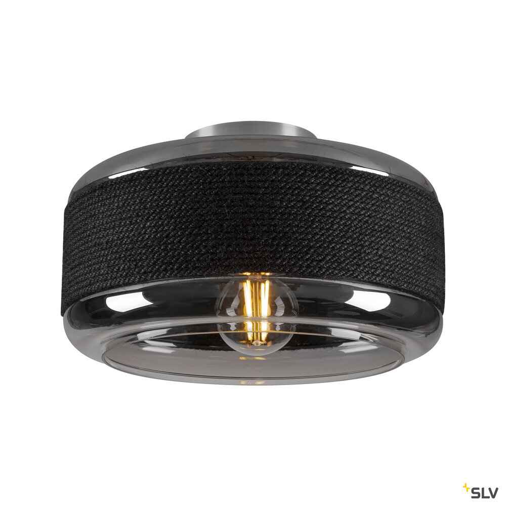 PANTILO ROPE 27, Wand- und Deckenaufbauleuchte, zylindrisch, 1x max. 15W E27, gold oder silber