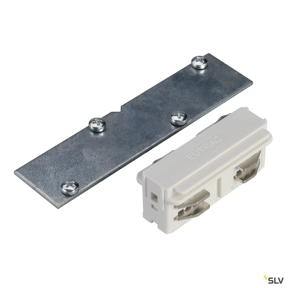 EUTRAC Längsverbinder für 3-Phasen-Hochvolt-Einbauschienen, elektrisch/mechanisch, weiß